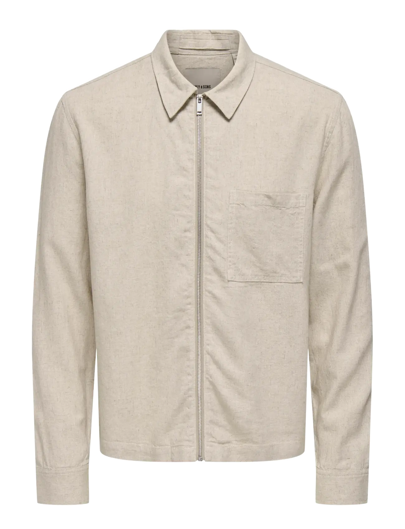 ONLY & SONS ONSTROY LS REG 0569 ZIP SHIRT FRML - Kolekcijos - GARDENIA / beige