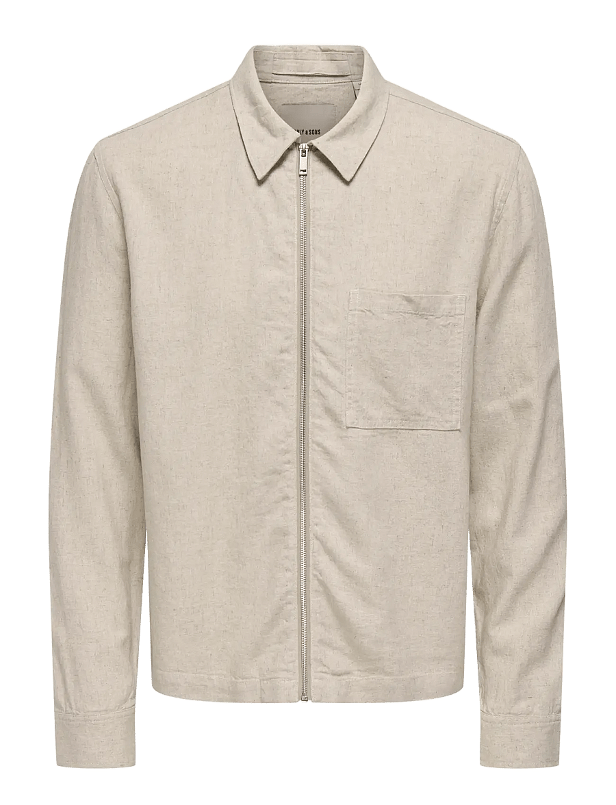 ONLY & SONS - ONSTROY LS REG 0569 ZIP SHIRT FRML - pavasarinės striukės - gardenia - 0