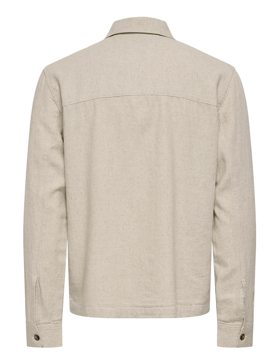ONLY & SONS - ONSTROY LS REG 0569 ZIP SHIRT FRML - pavasarinės striukės - gardenia - 1
