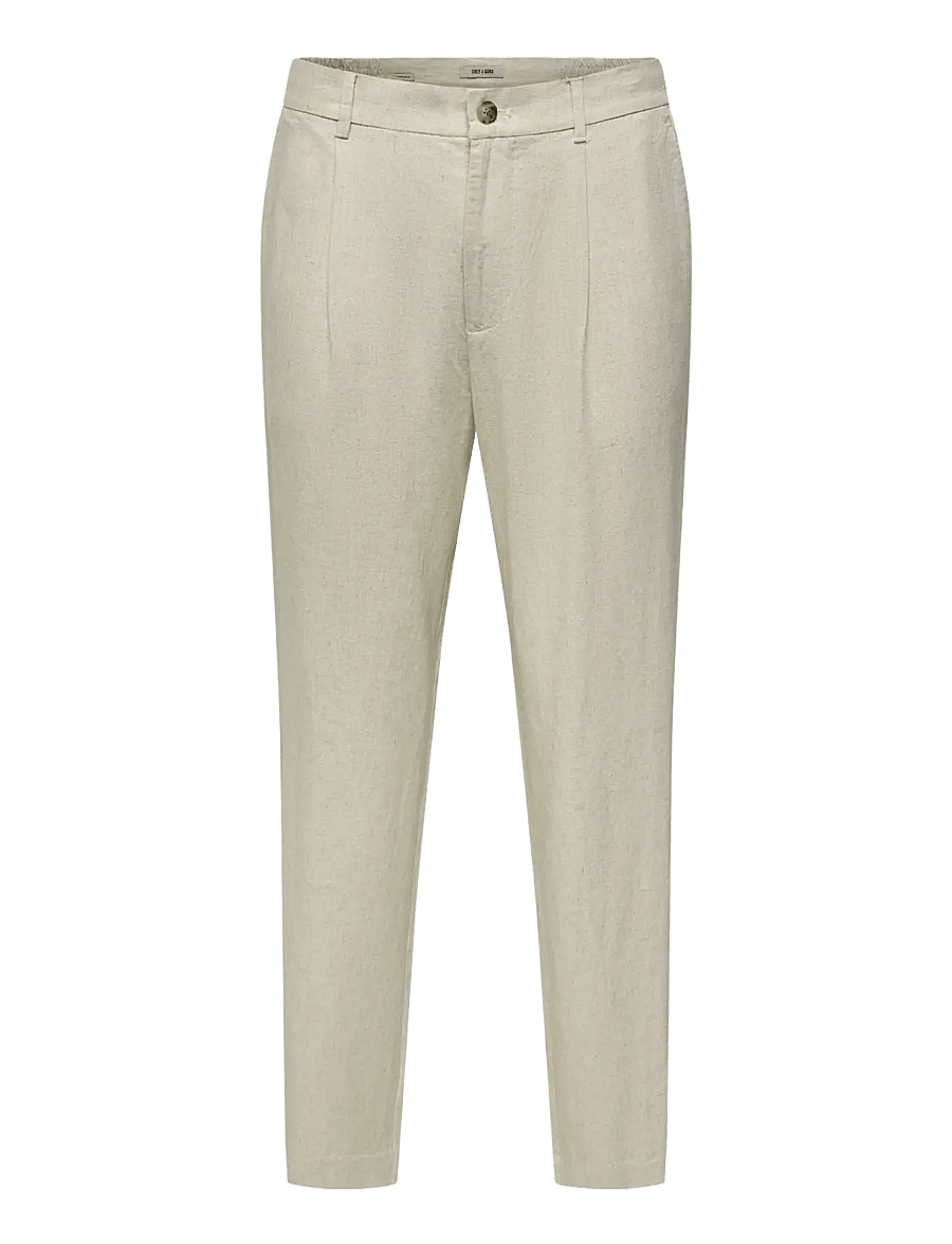 ONLY & SONS - ONSLOU ENO TAPERED 0569 PANTS - hørbukser - gardenia - 1