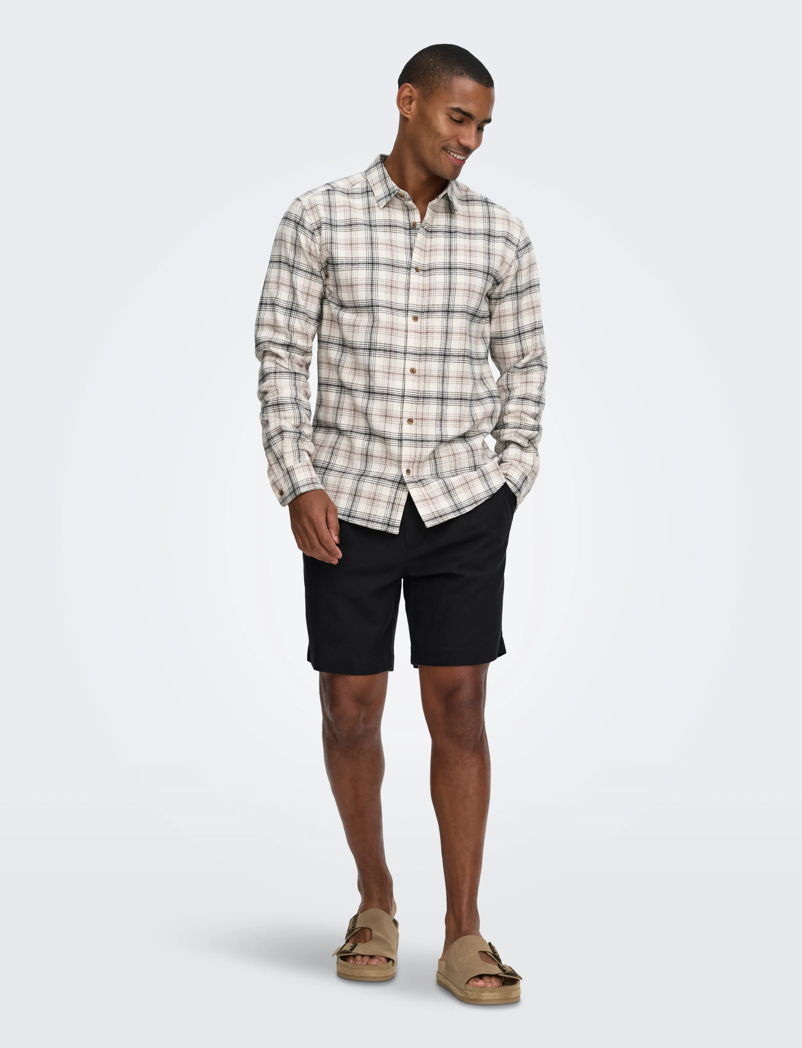 ONLY & SONS - ONSLOU ENO 0569 SHORTS FRML - hørshorts - jet black - 4