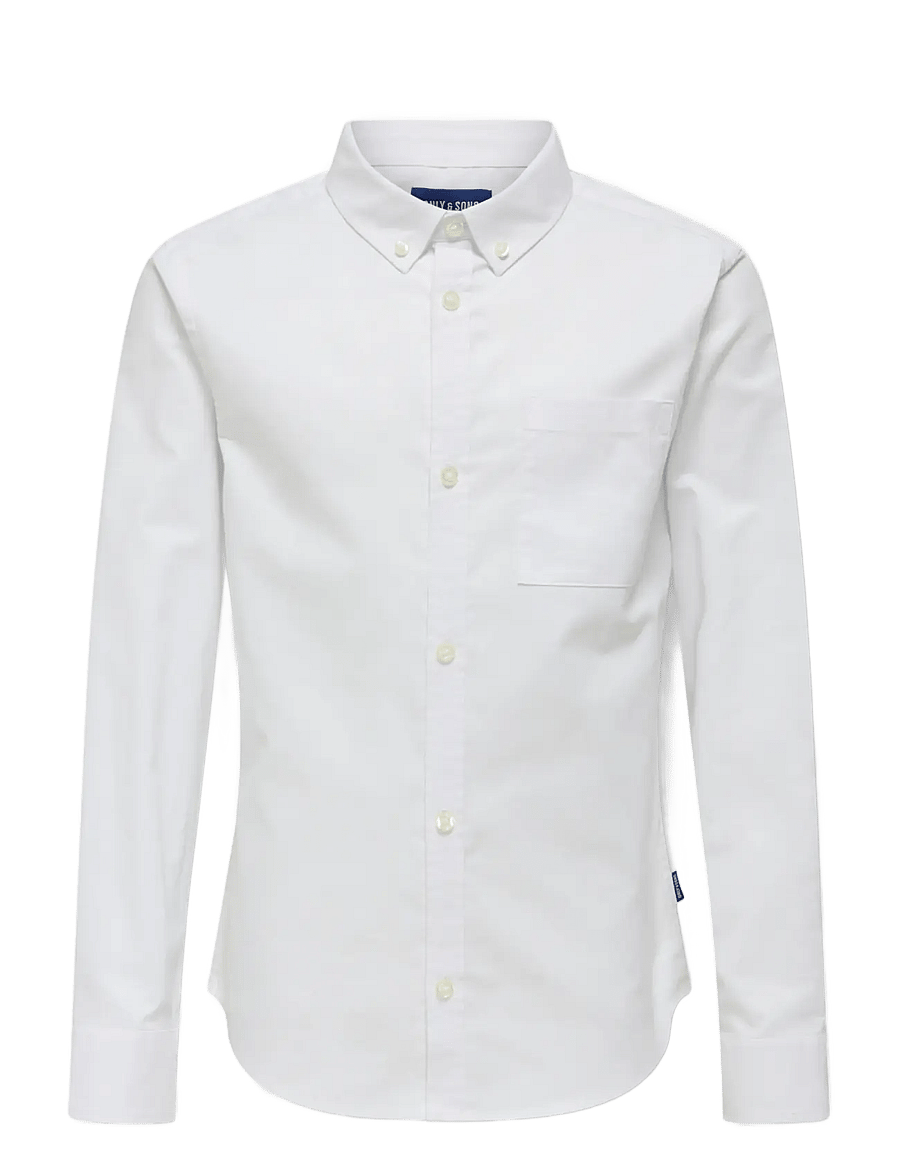 ONLY & SONS - OSJALVARO SLIM LS OXFORD SHIRT WVN - langærmede skjorter - white - 1