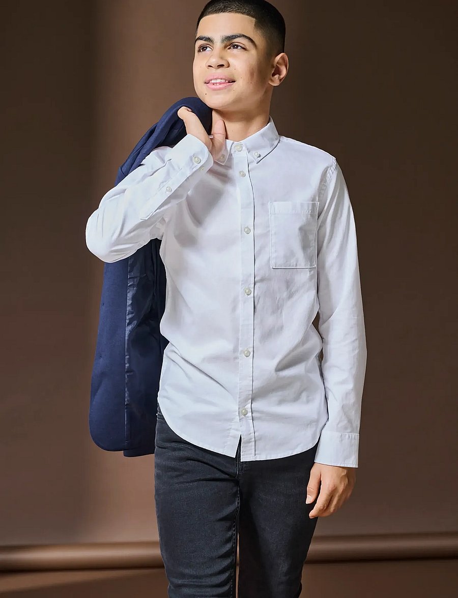 ONLY & SONS - OSJALVARO SLIM LS OXFORD SHIRT WVN - langærmede skjorter - white - 0
