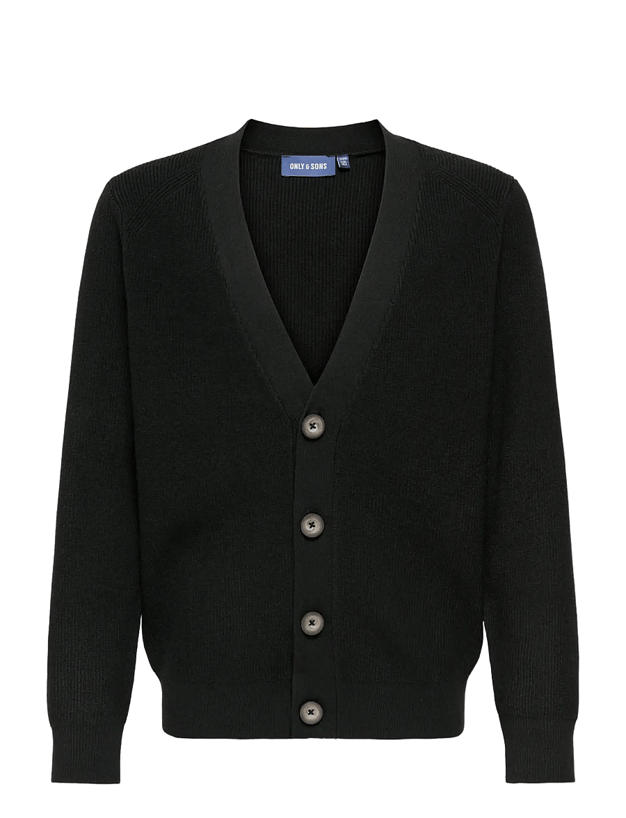 ONLY & SONS - OSJALFI REG LS CARDIGAN KNIT - cardigans - black - 0