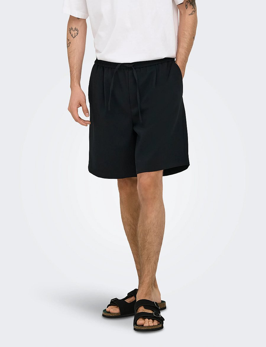 ONLY & SONS - ONSWILL 0292LOOS STRING SHORTS FRML NOOS - lühikesed vabaajapüksid - black - 0