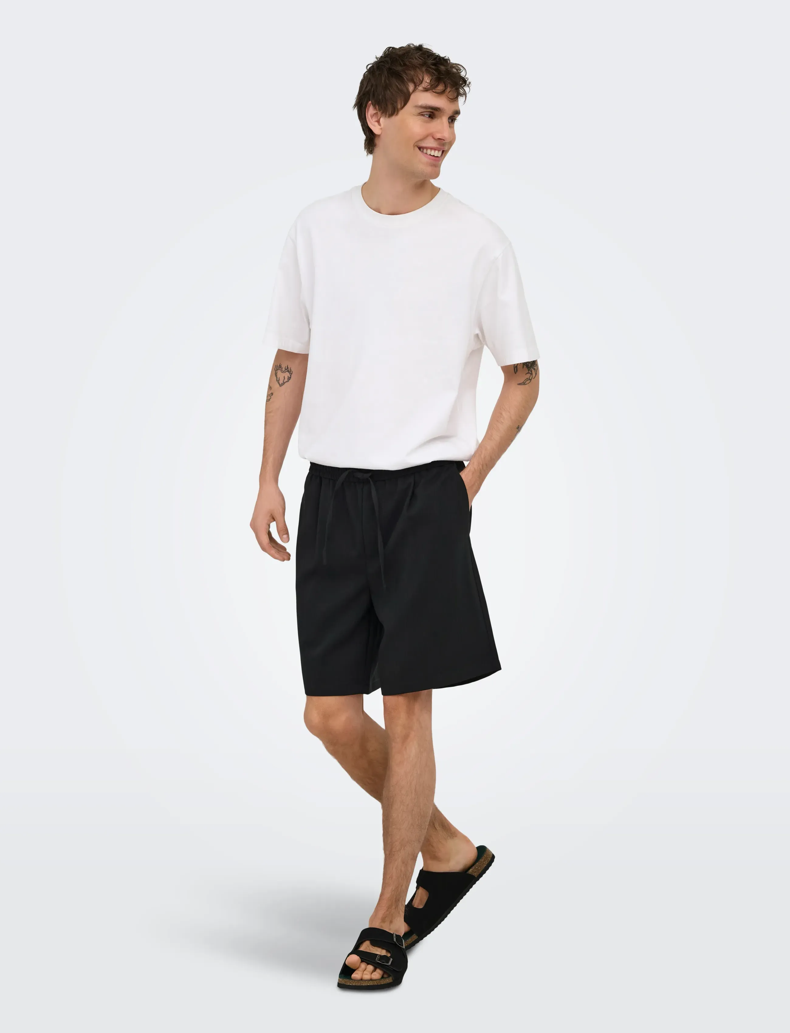 ONLY & SONS - ONSWILL 0292LOOS STRING SHORTS FRML NOOS - lühikesed vabaajapüksid - black - 4