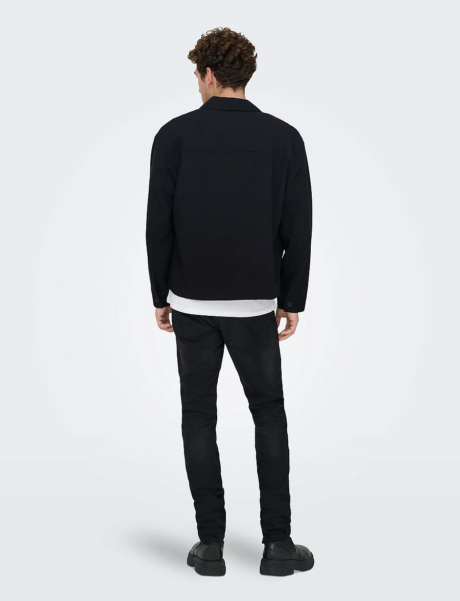 ONLY & SONS - ONSWILL 0292 LOOSE OVERSHIRT - overshirts - black - 3