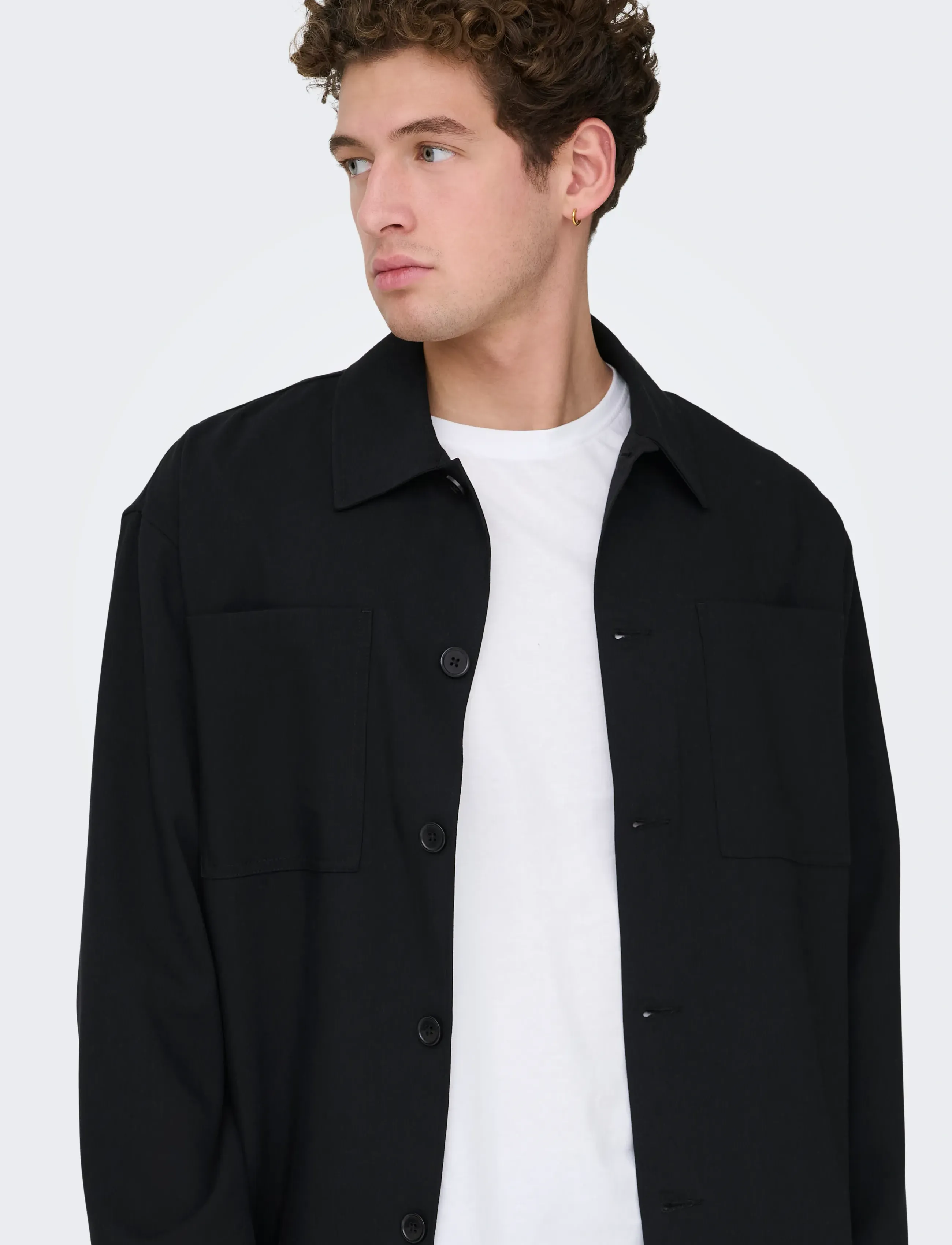 ONLY & SONS - ONSWILL 0292 LOOSE OVERSHIRT - mehed - black - 4