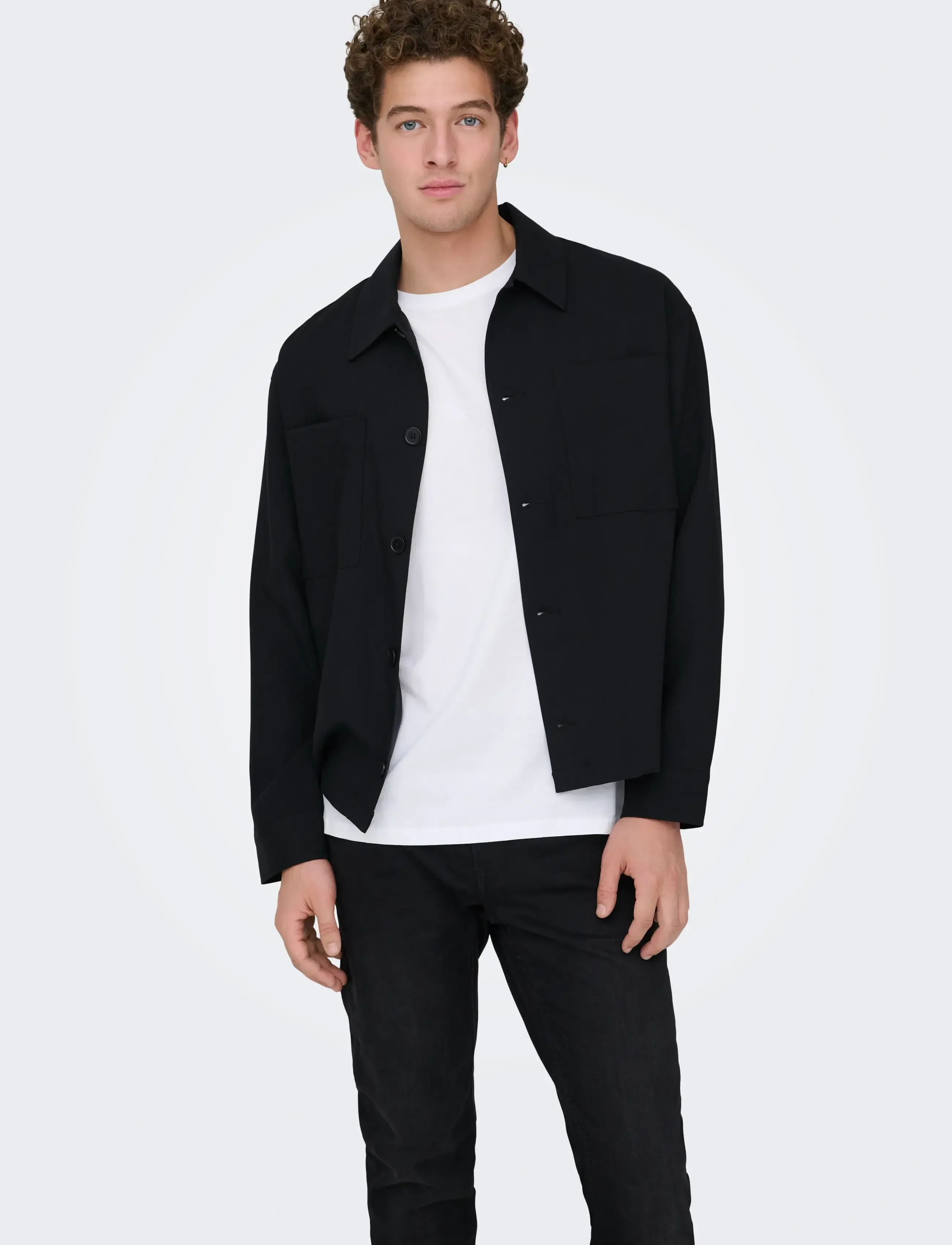 ONLY & SONS - ONSWILL 0292 LOOSE OVERSHIRT - mehed - black - 5