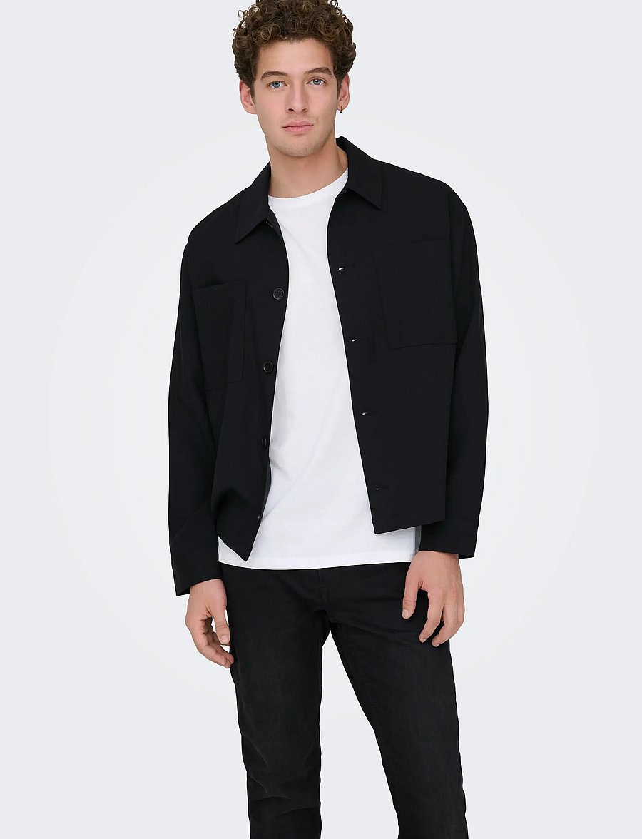 ONLY & SONS - ONSWILL 0292 LOOSE OVERSHIRT - overshirts - black - 5