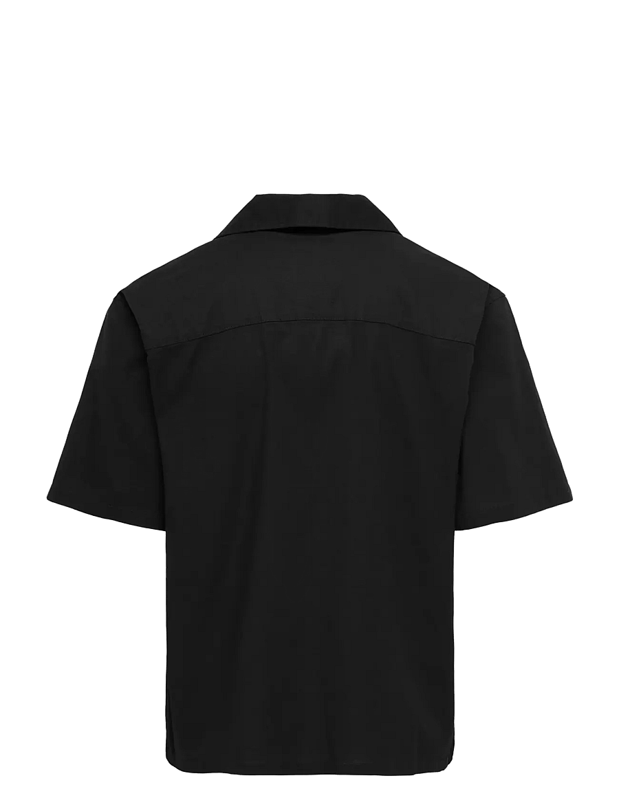 ONLY & SONS - ONSREID REG 0571 RESORT SHIRT VD - kortærmede skjorter - black - 1