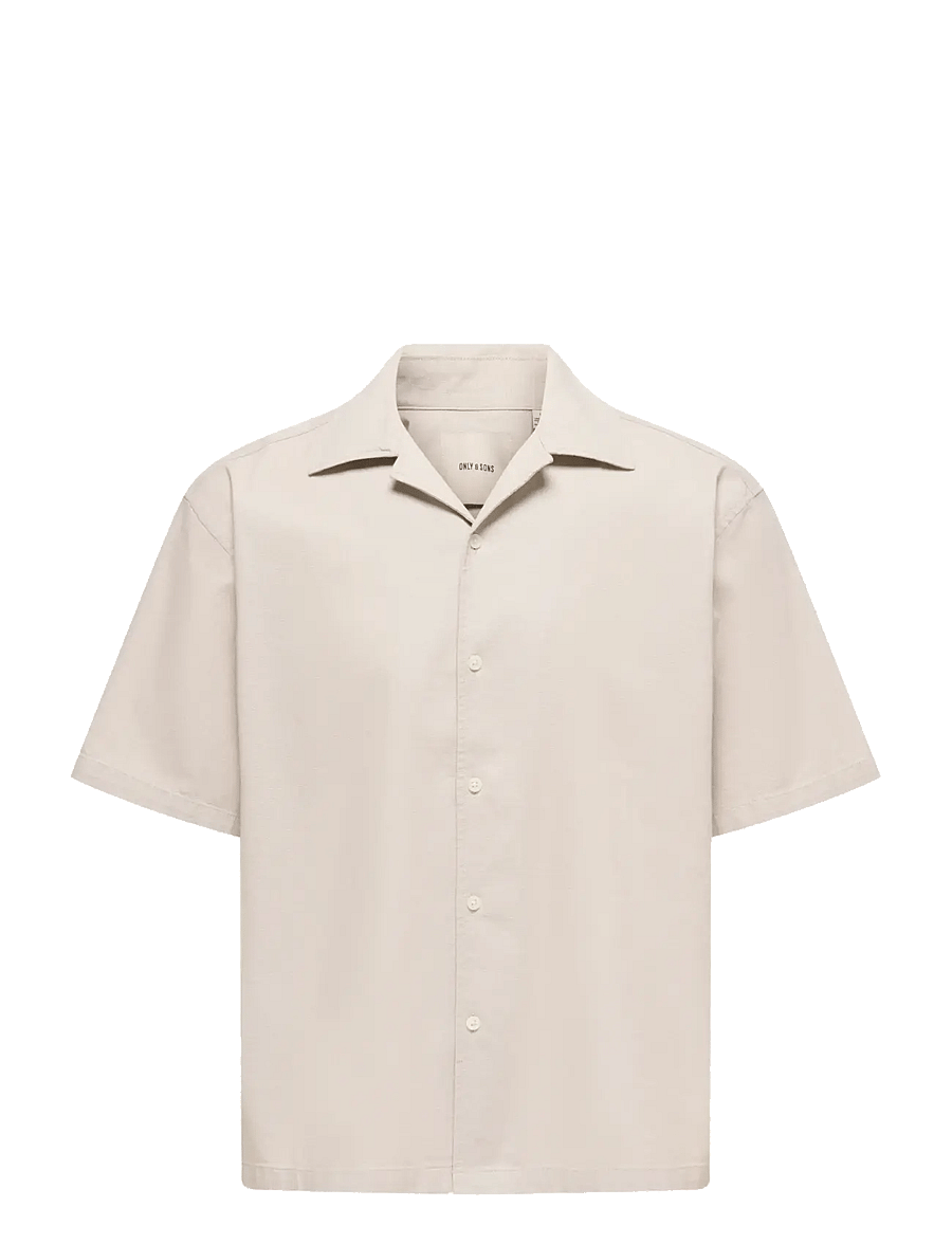 ONLY & SONS - ONSREID REG 0571 RESORT SHIRT VD - kurzarmhemden - silver lining - 1
