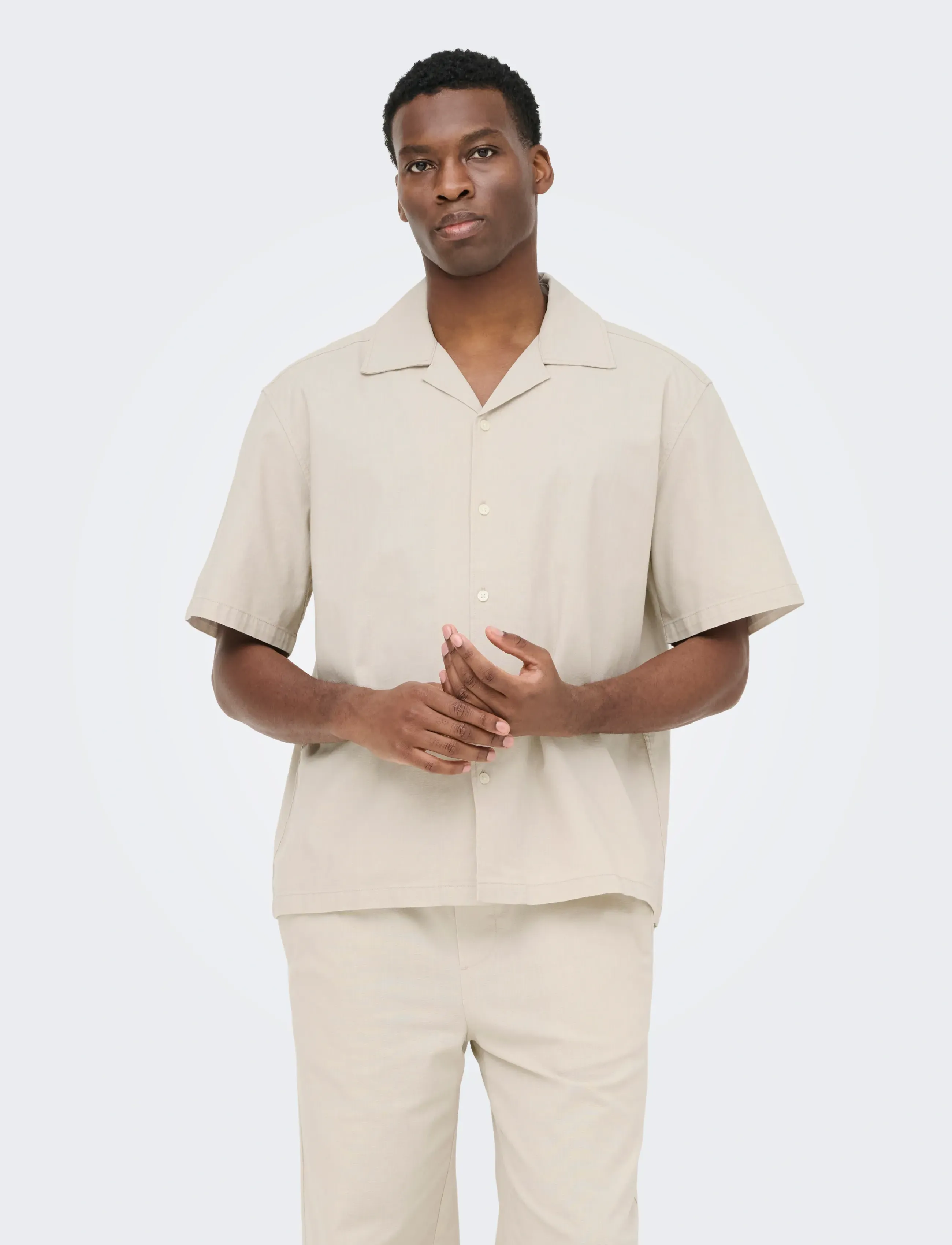 ONLY & SONS ONSREID REG 0571 RESORT SHIRT VD - Neuheiten - SILVER LINING / beige