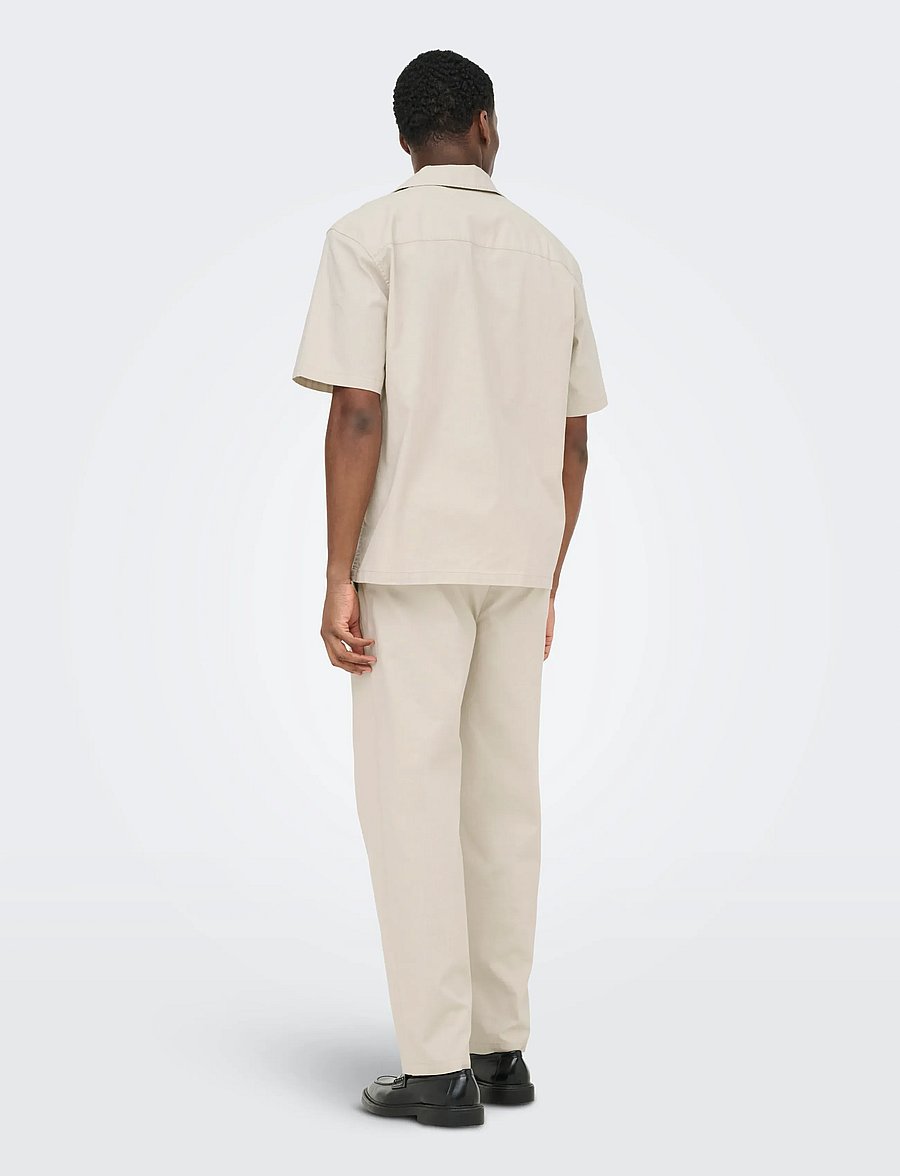 ONLY & SONS - ONSREID REG 0571 RESORT SHIRT VD - kortärmade skjortor - silver lining - 3