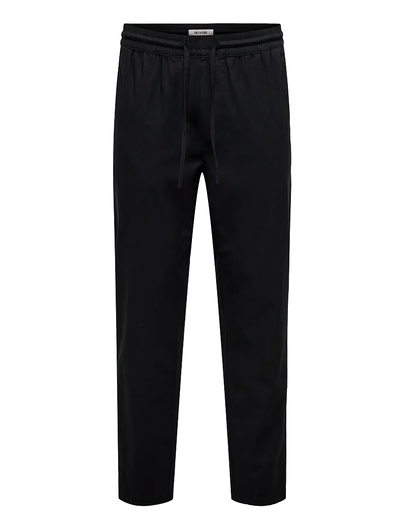 ONLY & SONS - ONSREID LINUS TAPERED 0571 SLUB PANT - casual bukser - black - 1