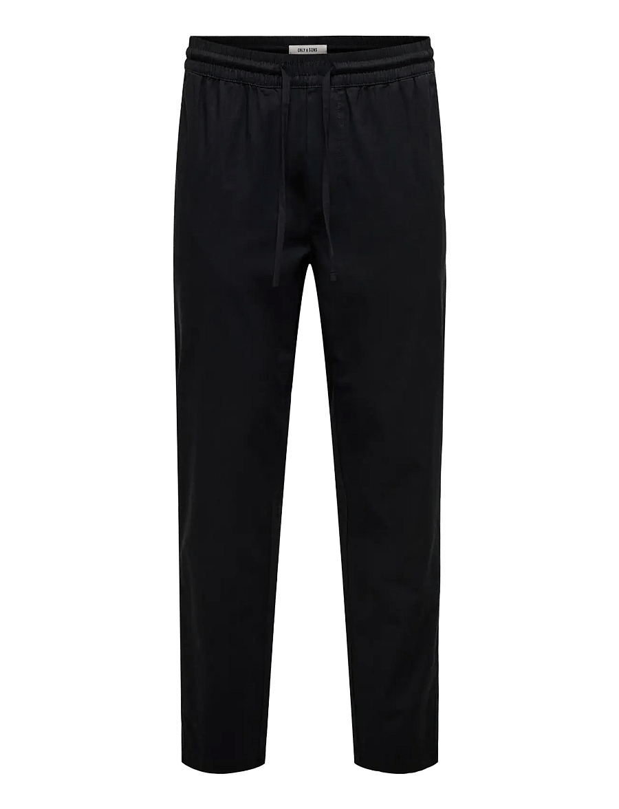 ONLY & SONS - ONSREID LINUS TAPERED 0571 SLUB PANT - casual bukser - black - 1