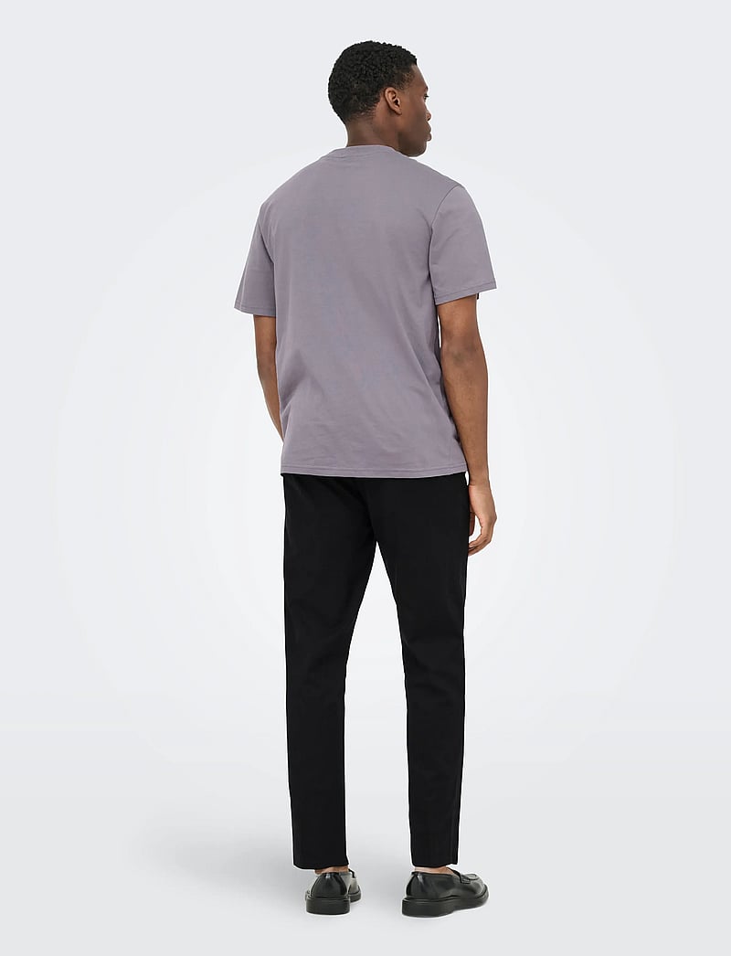 ONLY & SONS - ONSREID LINUS TAPERED 0571 SLUB PANT - casual bukser - black - 3