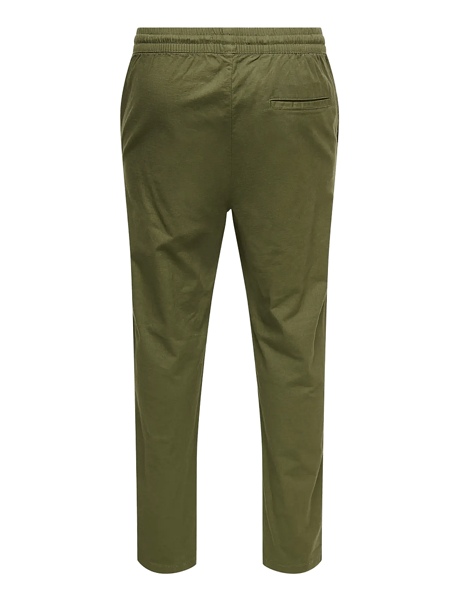 ONLY & SONS - ONSREID LINUS TAPERED 0571 SLUB PANT - casual bukser - olive night - 2
