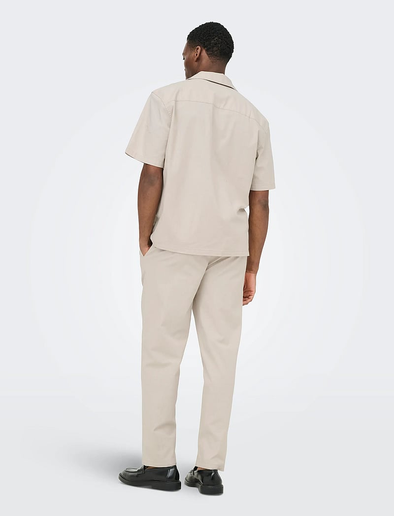 ONLY & SONS - ONSREID LINUS TAPERED 0571 SLUB PANT - casual bukser - silver lining - 3