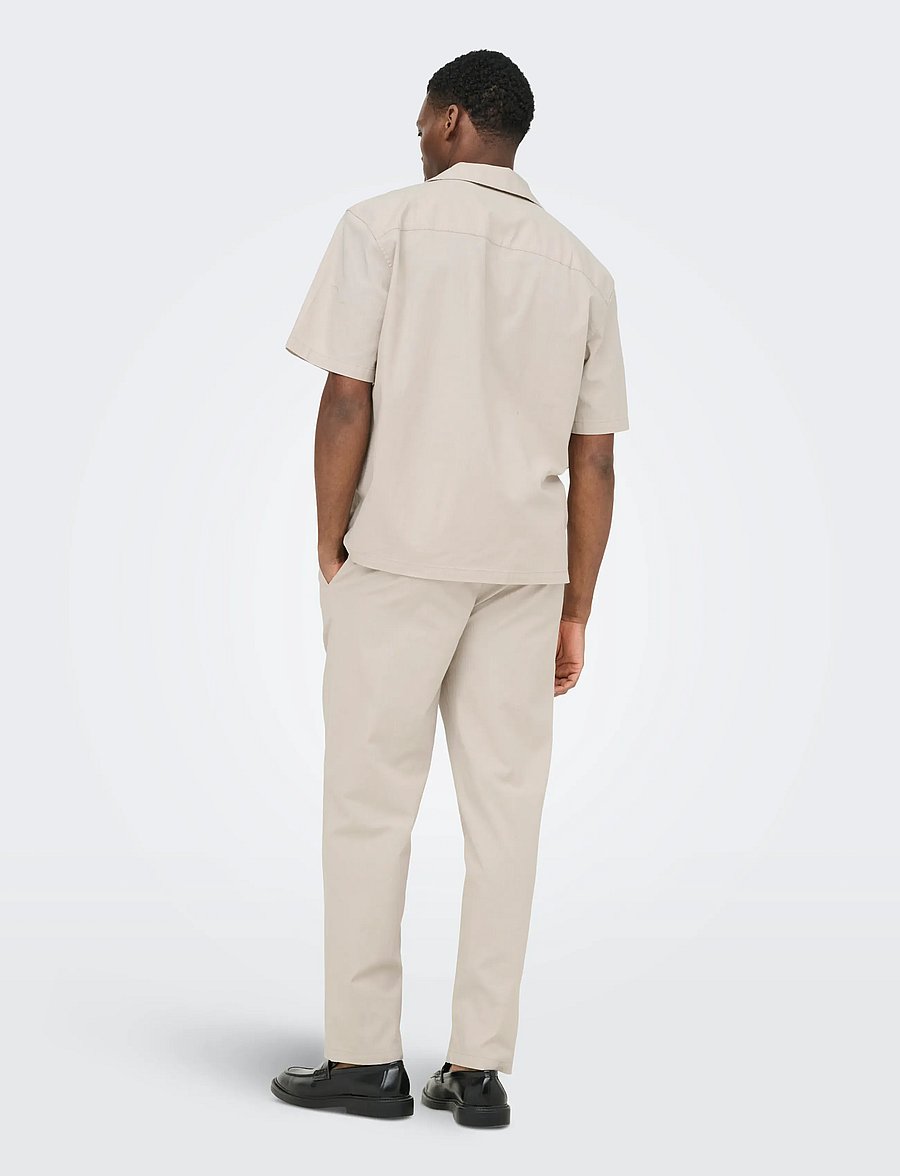 ONLY & SONS - ONSREID LINUS TAPERED 0571 SLUB PANT - casual - silver lining - 3