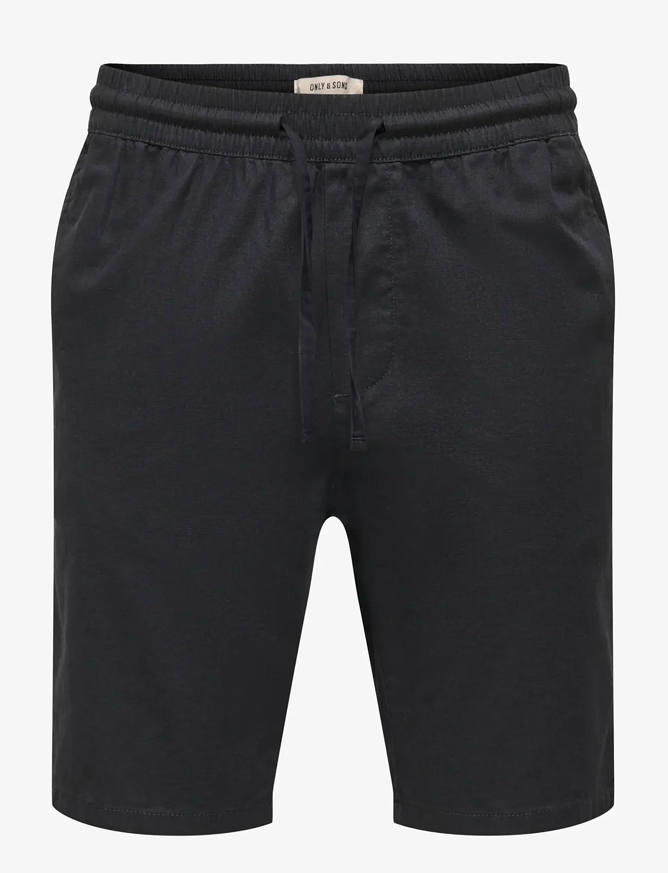 ONLY & SONS - ONSREID SLIM 0571 SLUB SHORTS VD - casual shorts - black - 1
