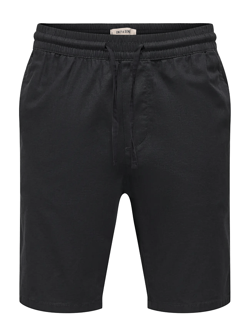 ONLY & SONS - ONSREID SLIM 0571 SLUB SHORTS VD - casual shorts - black - 1