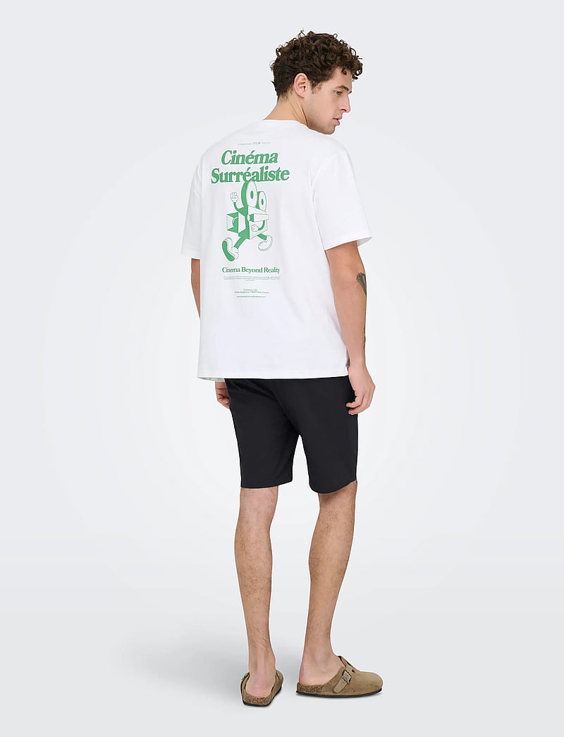 ONLY & SONS - ONSREID SLIM 0571 SLUB SHORTS VD - casual shorts - black - 2