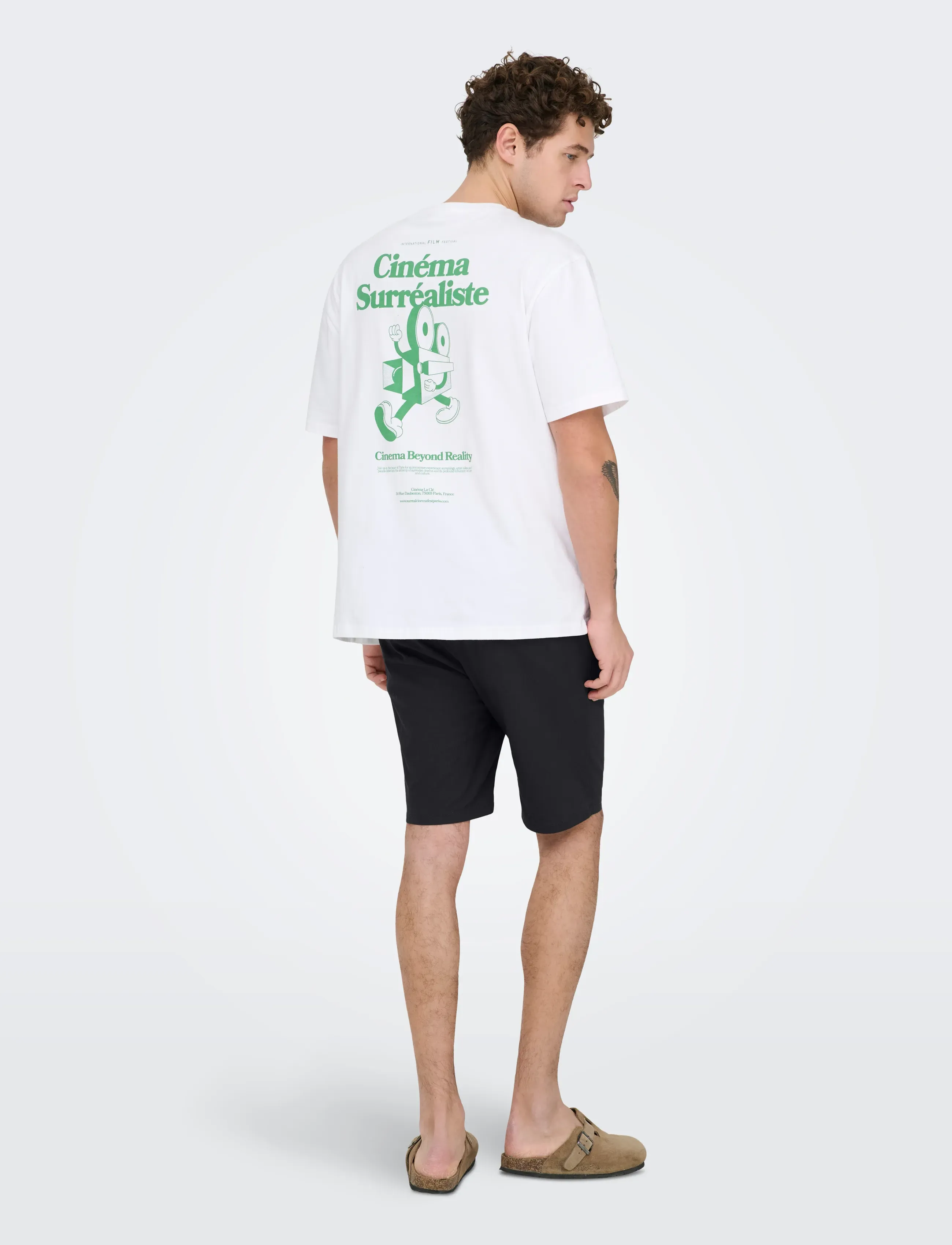 ONLY & SONS - ONSREID SLIM 0571 SLUB SHORTS VD - krótkie spodenki - black - 2