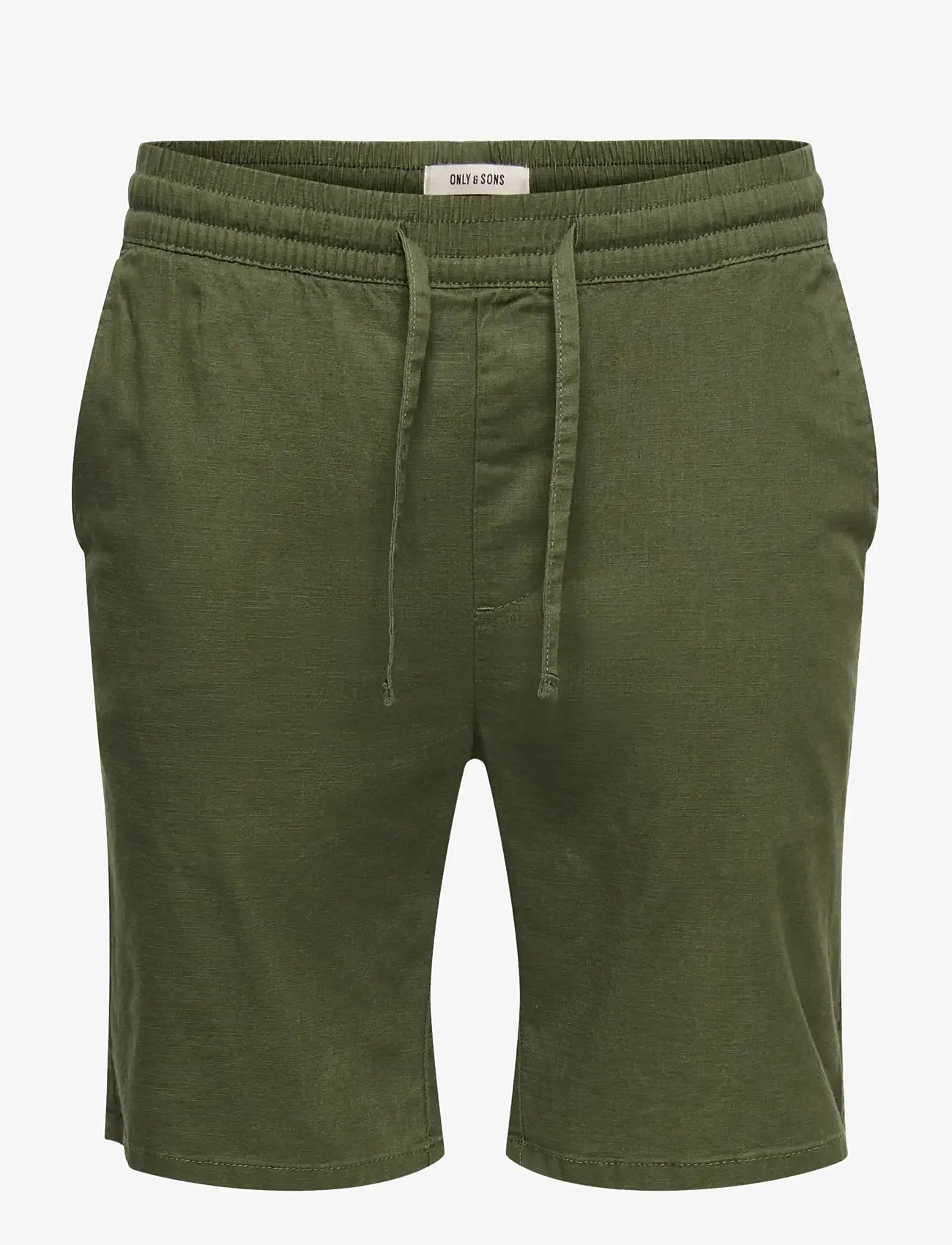 ONLY & SONS - ONSREID SLIM 0571 SLUB SHORTS VD - casual shorts - olive night - 1