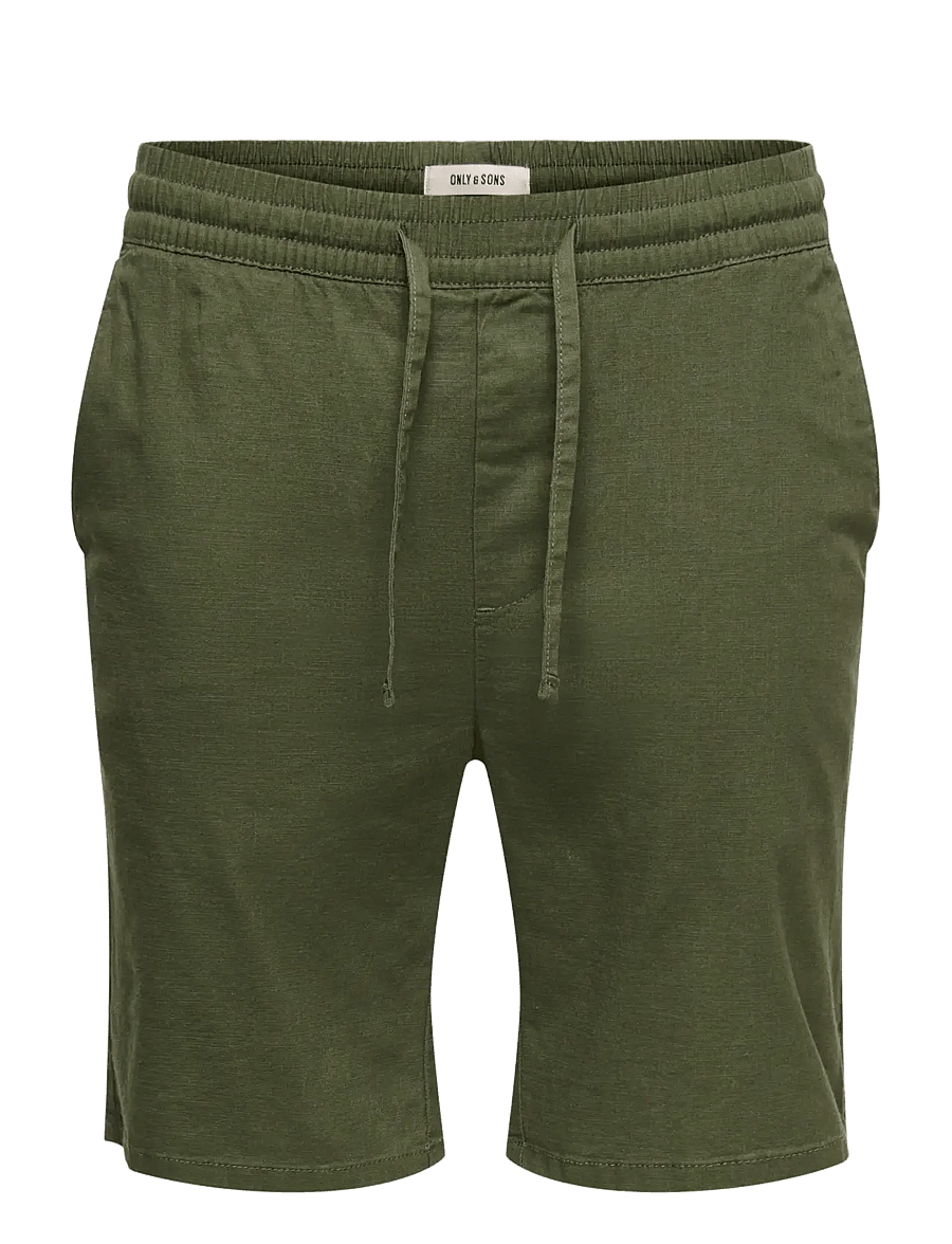 ONLY & SONS - ONSREID SLIM 0571 SLUB SHORTS VD - casual shorts - olive night - 1