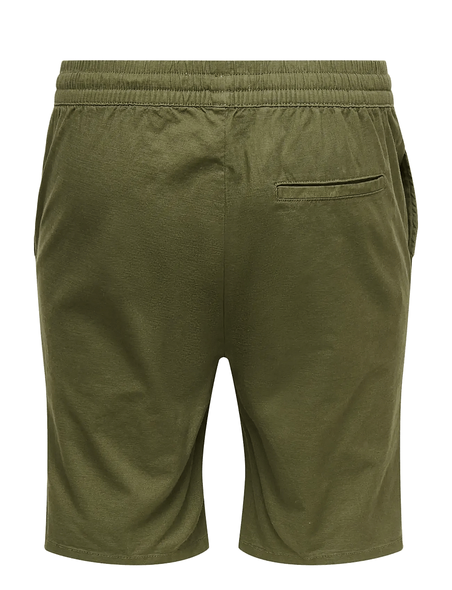 ONLY & SONS - ONSREID SLIM 0571 SLUB SHORTS VD - casual shorts - olive night - 2