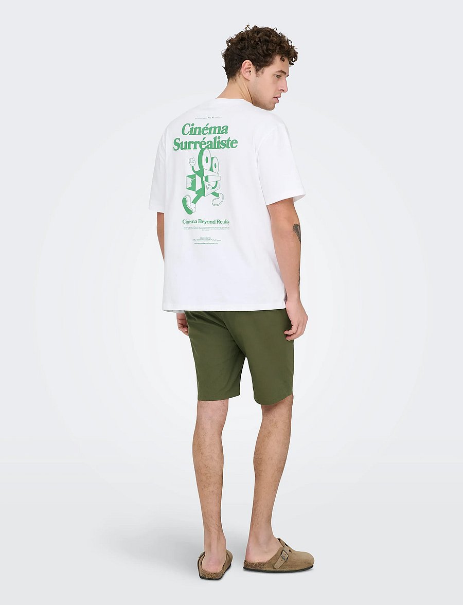 ONLY & SONS - ONSREID SLIM 0571 SLUB SHORTS VD - casual shorts - olive night - 3