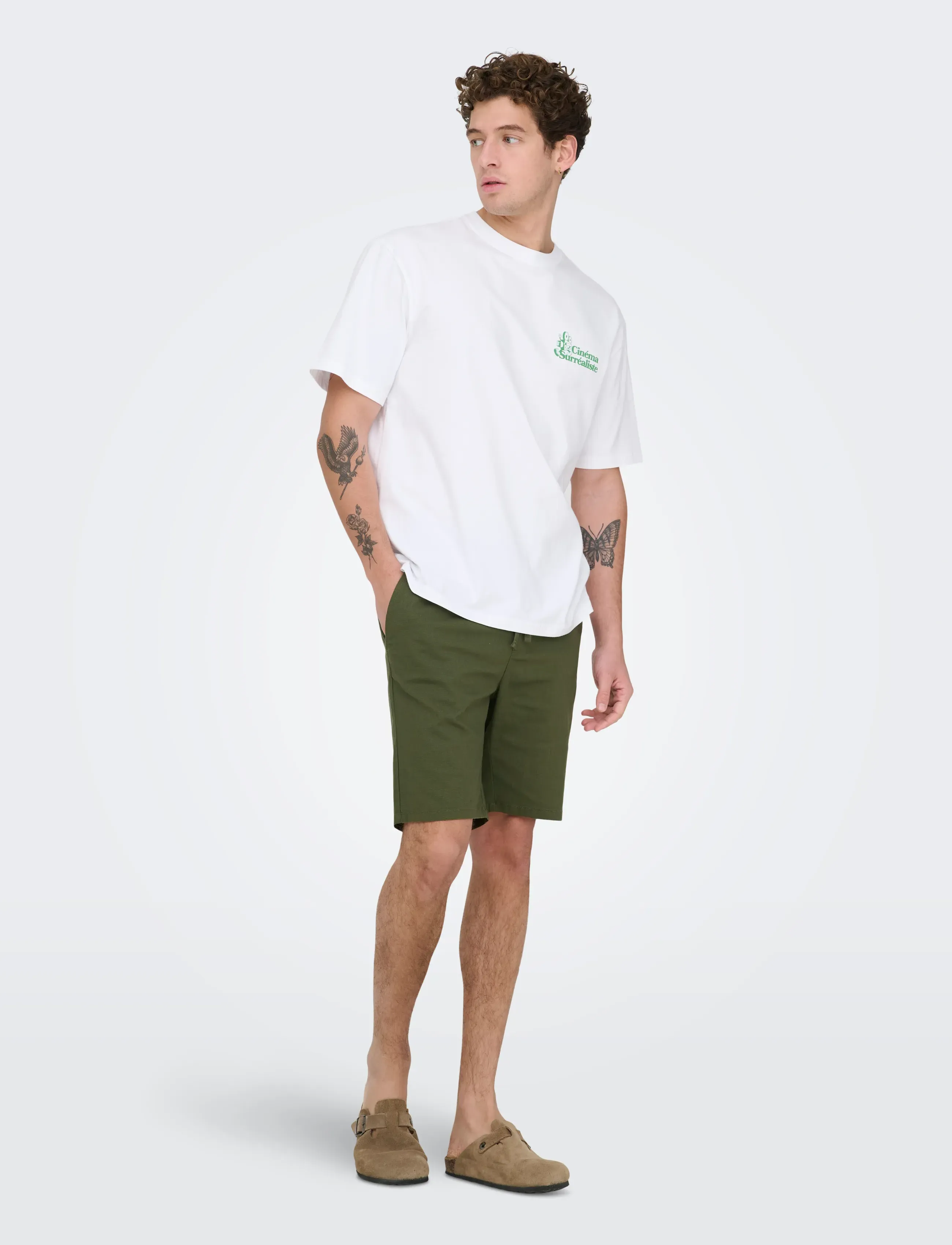 ONLY & SONS Onsreid Slim 0571 Slub Shorts Vd herr – bild 5