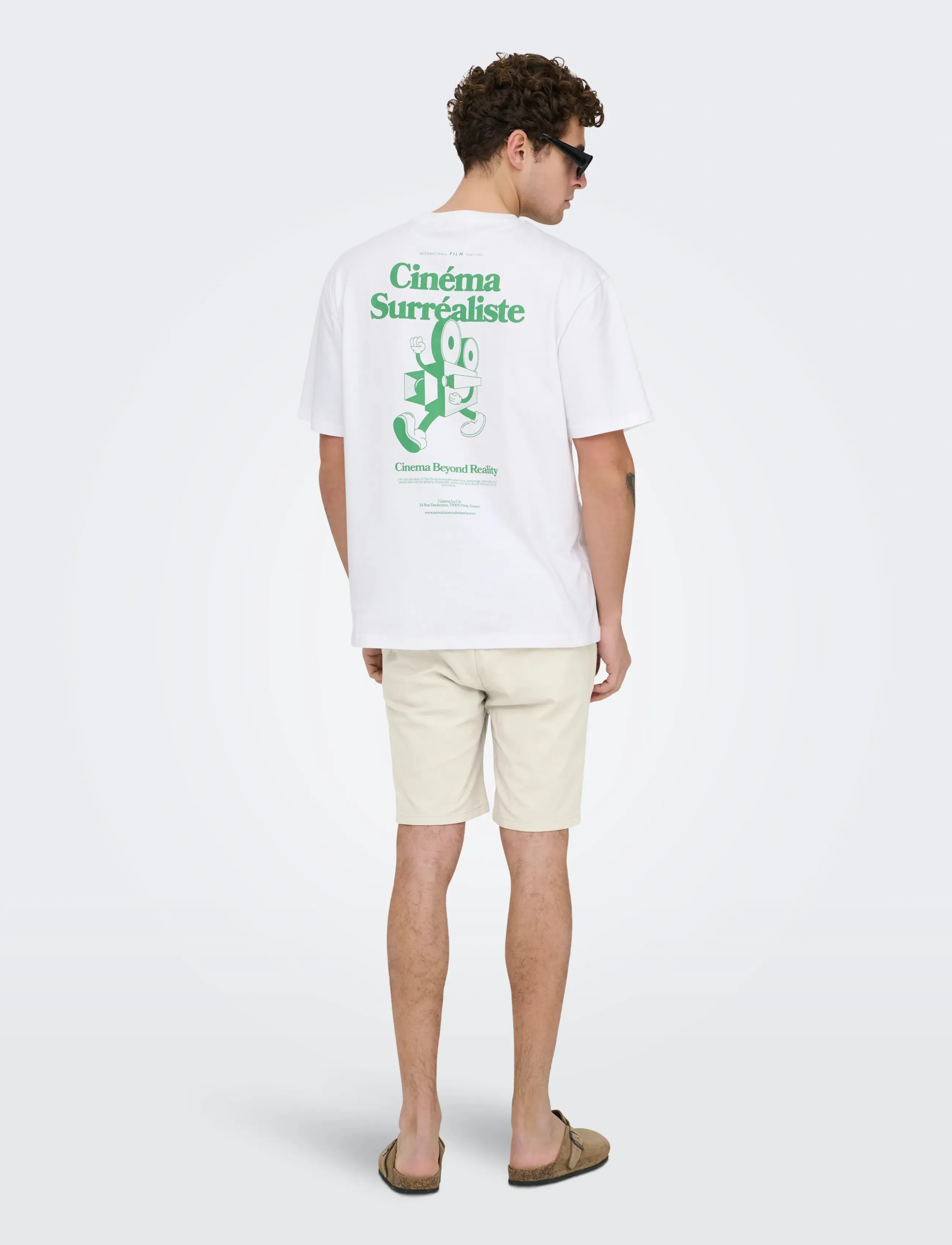 ONLY & SONS - ONSREID SLIM 0571 SLUB SHORTS VD - casual shorts - silver lining - 3