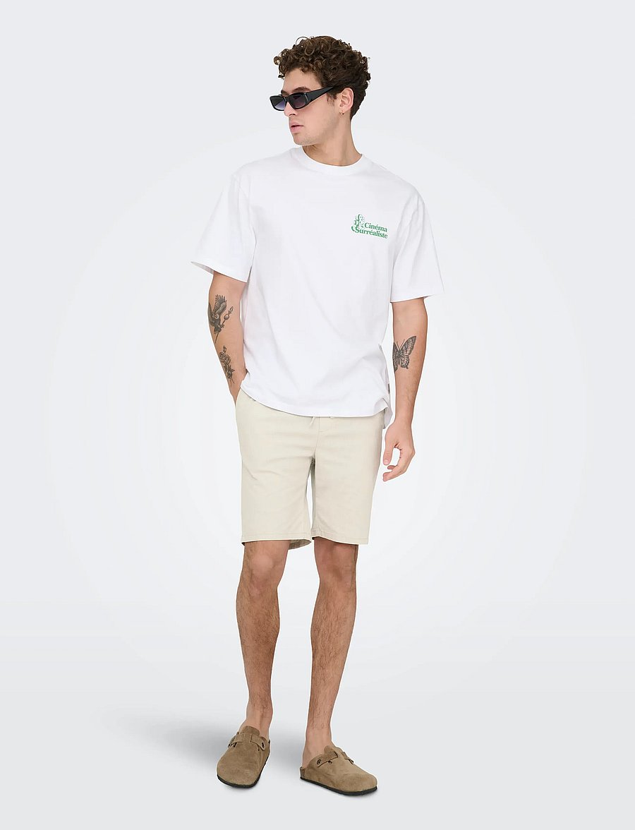 ONLY & SONS - ONSREID SLIM 0571 SLUB SHORTS VD - casual shorts - silver lining - 5