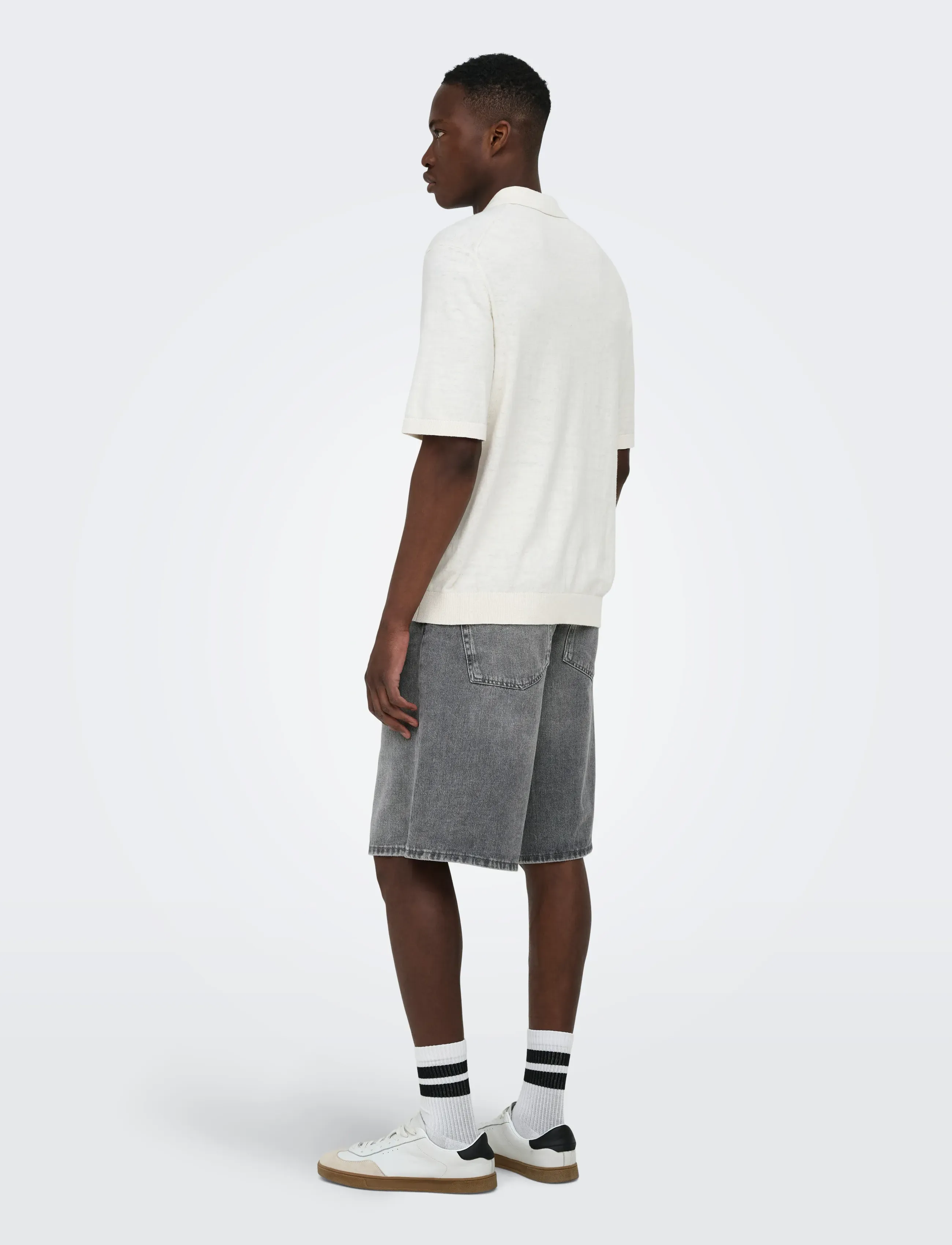 ONLY & SONS - ONSCARL BAL MG 6369 TAI DNM SHORTS NOOS - short en jean - medium grey denim - 3