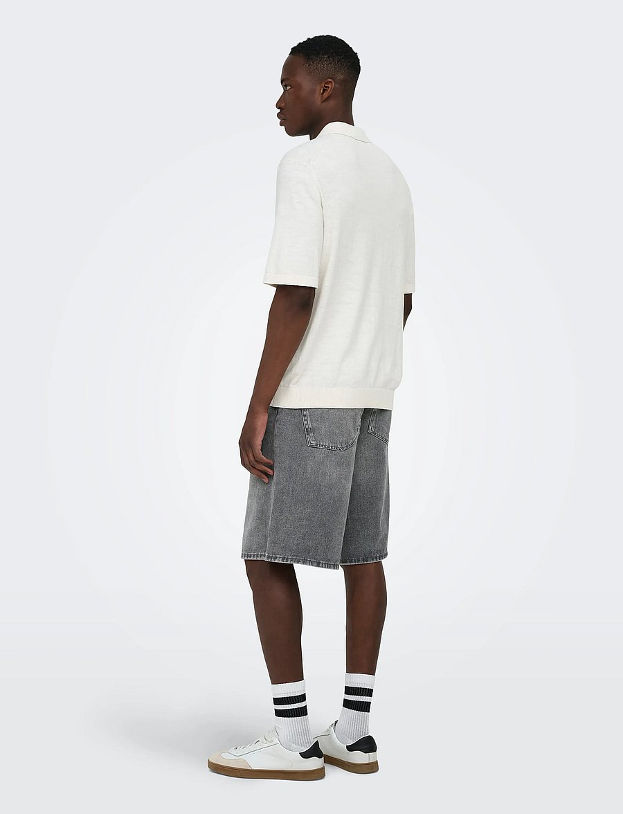 ONLY & SONS - ONSCARL BAL MG 6369 TAI DNM SHORTS NOOS - short en jean - medium grey denim - 3