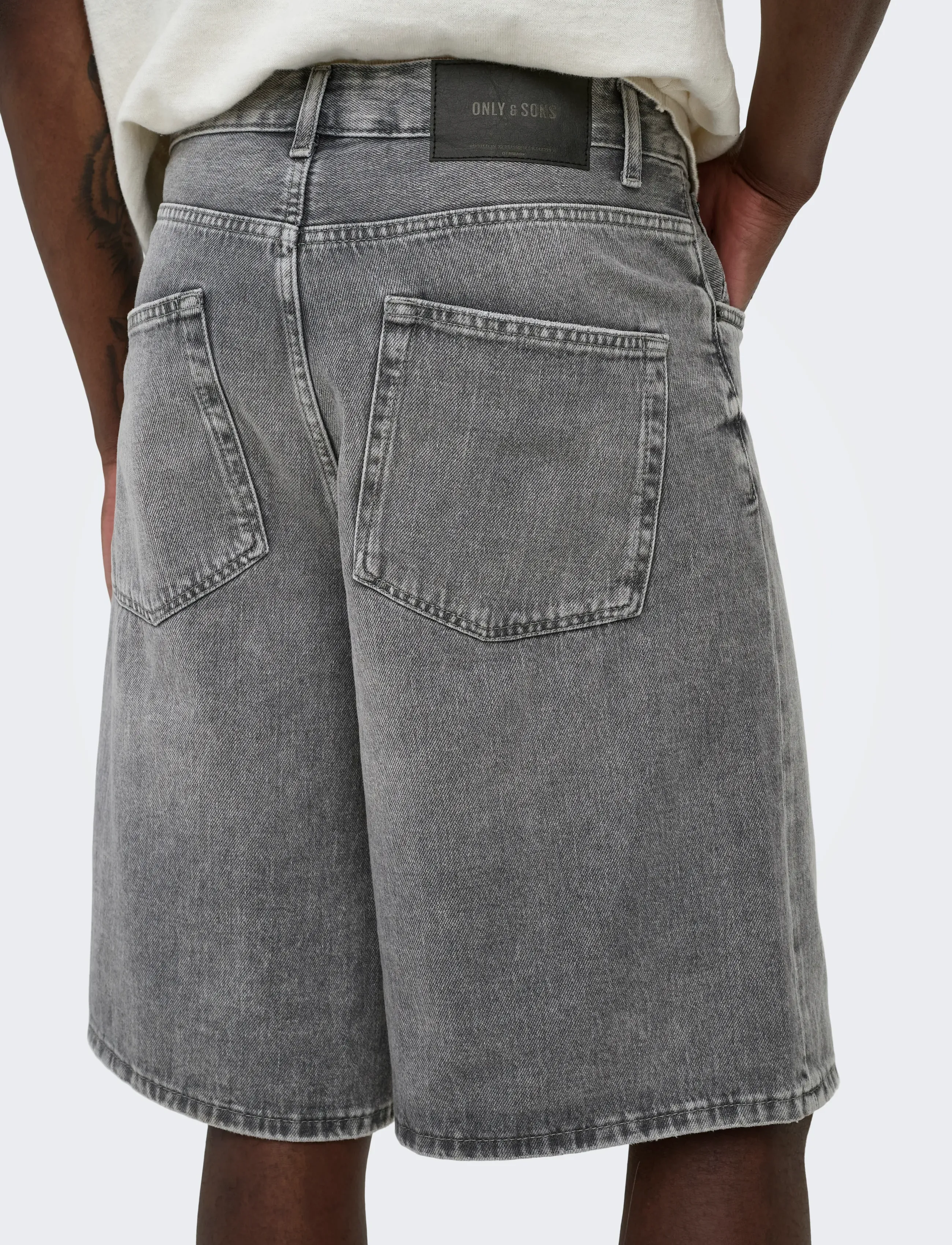 ONLY & SONS - ONSCARL BAL MG 6369 TAI DNM SHORTS NOOS - short en jean - medium grey denim - 5