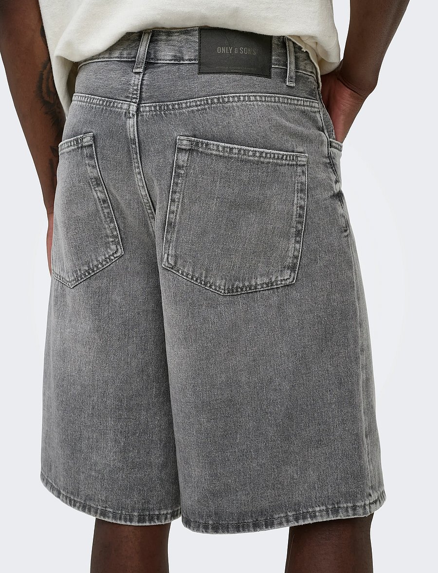 ONLY & SONS - ONSCARL BAL MG 6369 TAI DNM SHORTS NOOS - short en jean - medium grey denim - 5
