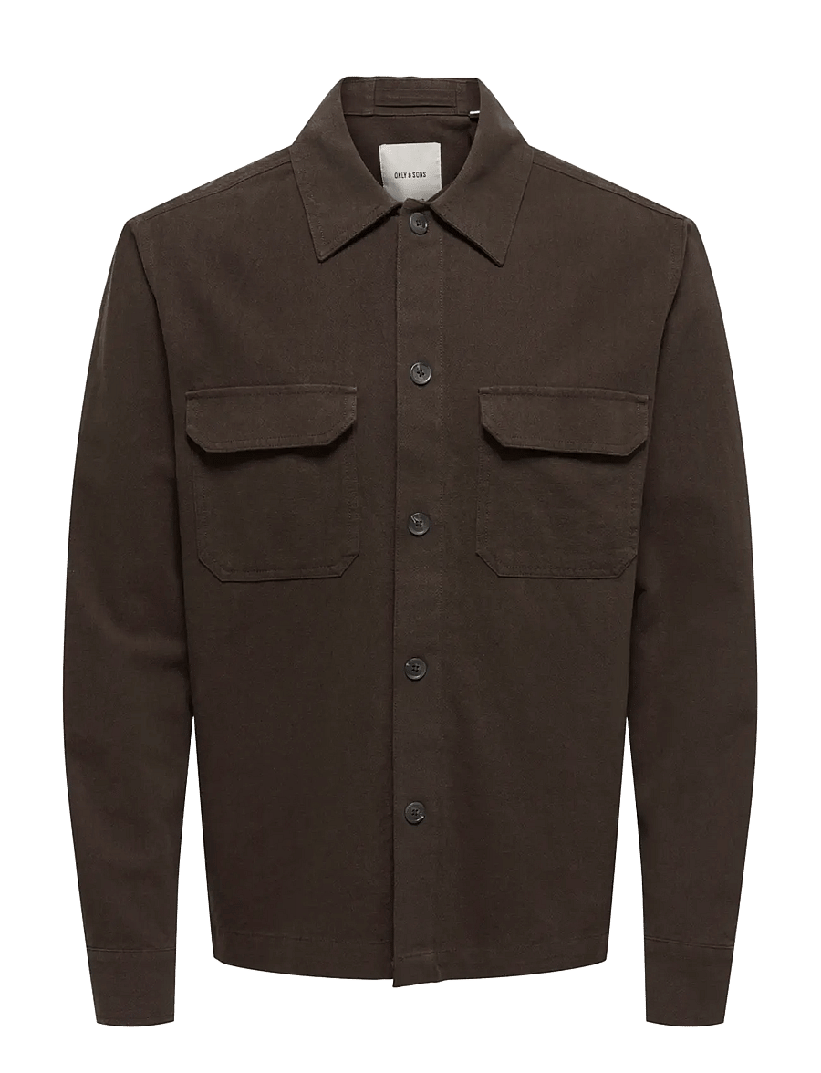 ONLY & SONS - ONSCOLT REG L/S 0570 SHIRT NOOS - kollektioner - coffee bean - 1