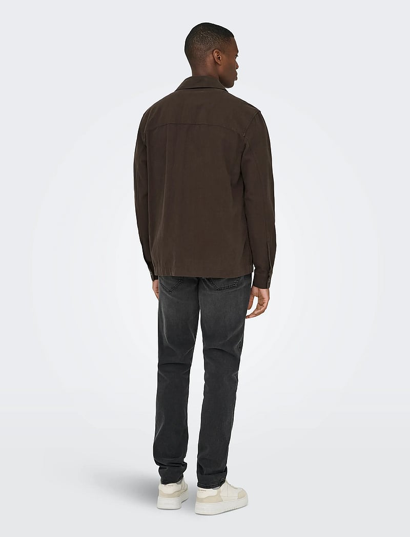ONLY & SONS - ONSCOLT REG L/S 0570 SHIRT NOOS - kollektioner - coffee bean - 3