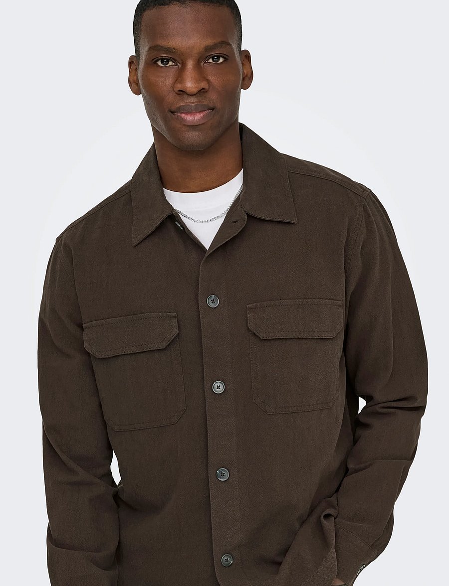 ONLY & SONS - ONSCOLT REG L/S 0570 SHIRT NOOS - kollektioner - coffee bean - 4
