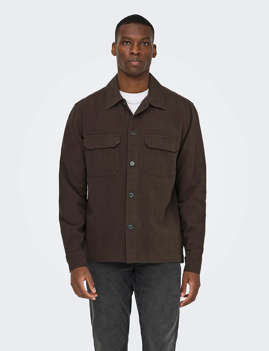 ONLY & SONS - ONSCOLT REG L/S 0570 SHIRT NOOS - kollektioner - coffee bean - 5