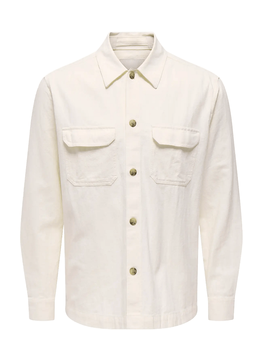 ONLY & SONS - ONSCOLT REG L/S 0570 SHIRT NOOS - nos éditoriaux - gardenia - 1
