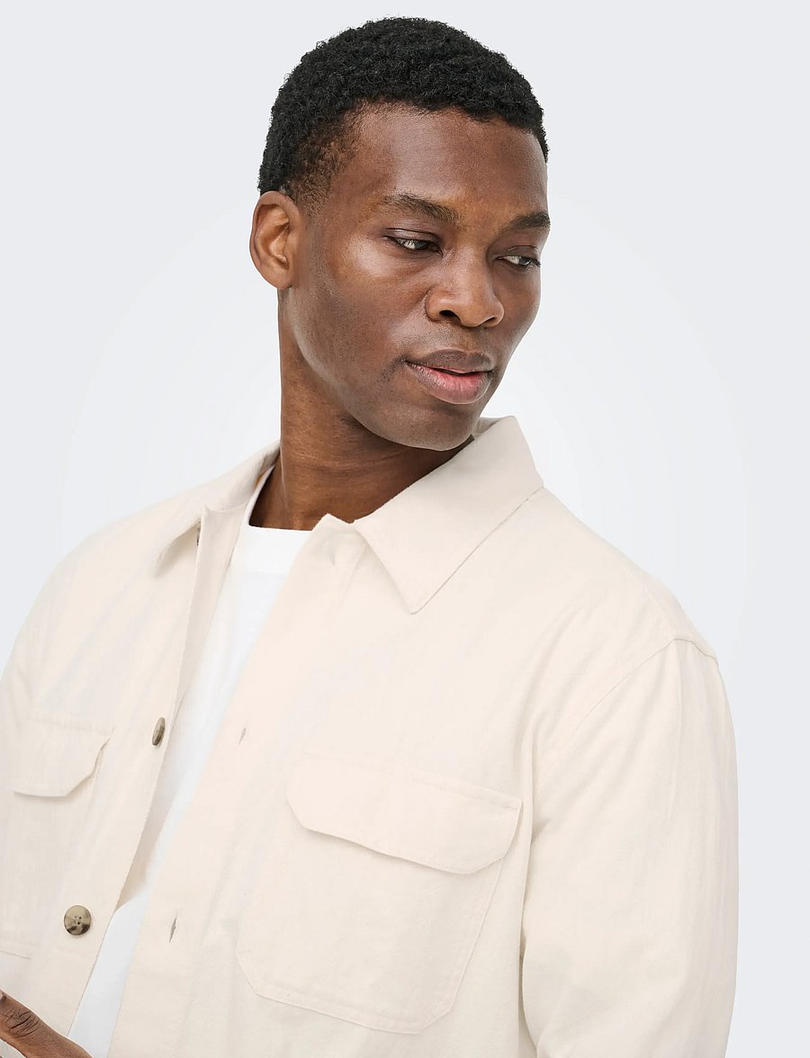 ONLY & SONS - ONSCOLT REG L/S 0570 SHIRT NOOS - nos éditoriaux - gardenia - 5
