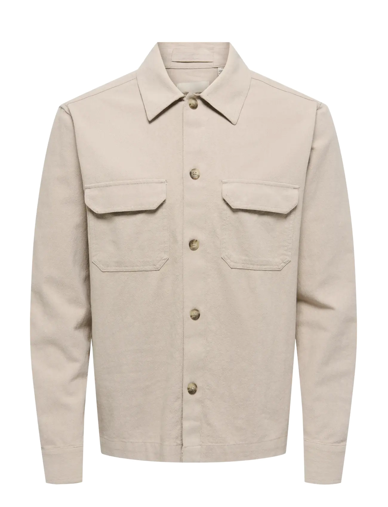 ONLY & SONS ONSCOLT REG L/S 0570 SHIRT NOOS - Overshirts - STRING / beige