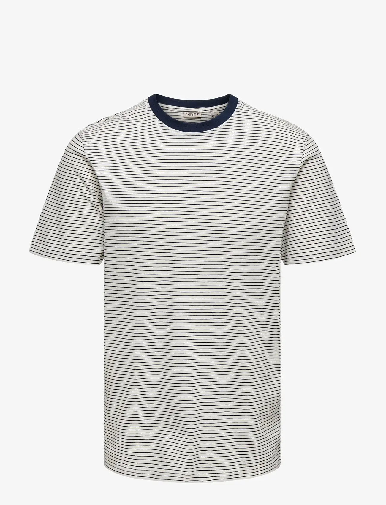 ONLY & SONS - ONSFRED LIFE RLX SS STRIPE TEE NOOS - kortærmede t-shirts - gardenia - 1