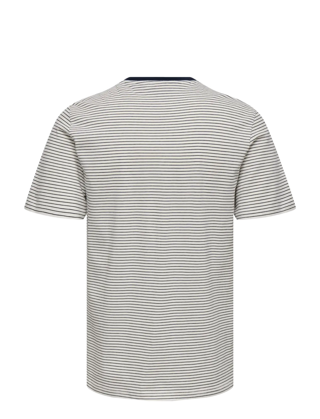ONLY & SONS - ONSFRED LIFE RLX SS STRIPE TEE NOOS - short-sleeved t-shirts - gardenia - 2