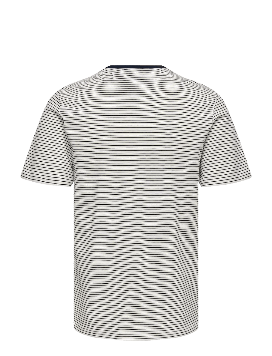 ONLY & SONS - ONSFRED LIFE RLX SS STRIPE TEE NOOS - short-sleeved t-shirts - gardenia - 2