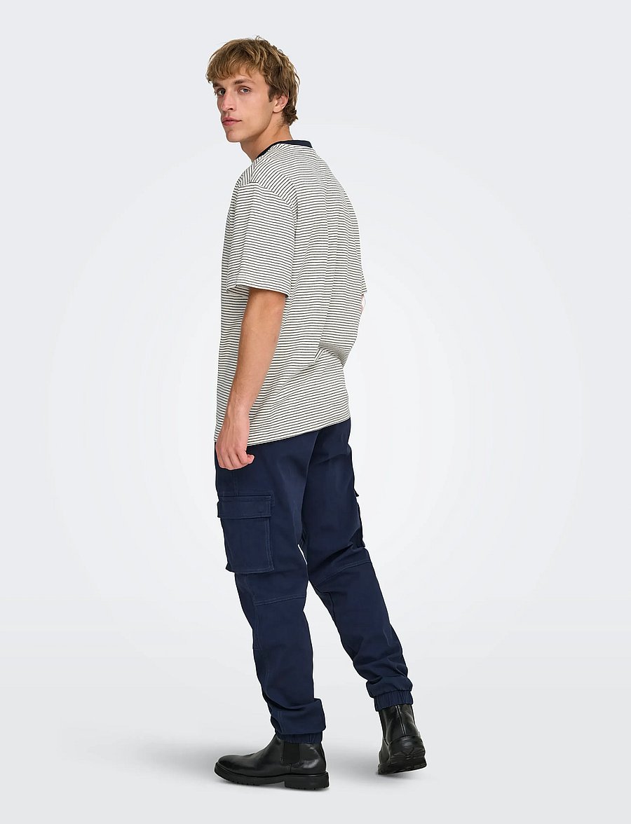 ONLY & SONS - ONSFRED LIFE RLX SS STRIPE TEE NOOS - short-sleeved t-shirts - gardenia - 3